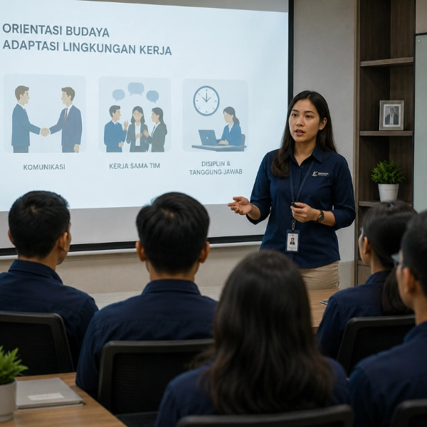 Suasana pelatihan dan persiapan pekerja bersama Internusa Human Capital